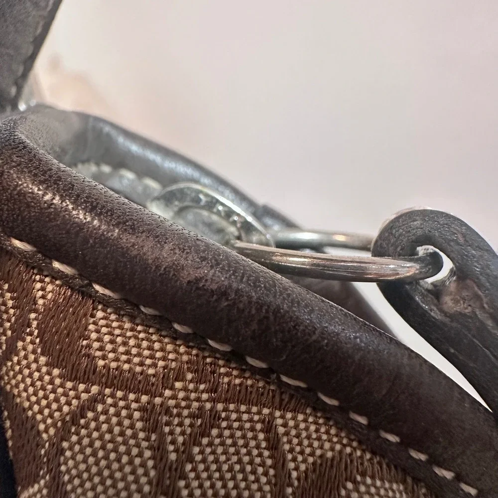 Vintage Coach Y2K Signature Monogram Canvas 6351 Hobo Bag Women S Brown